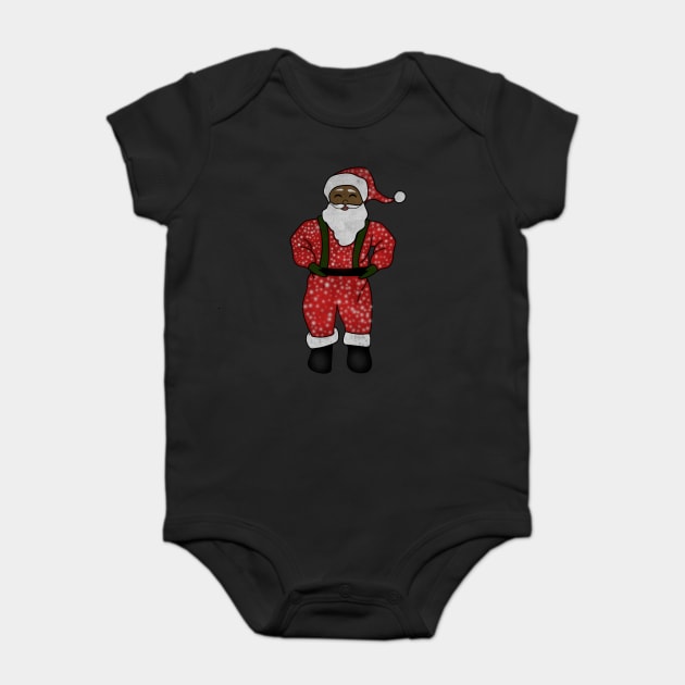 Black Santa Claus Funny Afro American Christmas Baby Bodysuit by logiamerch